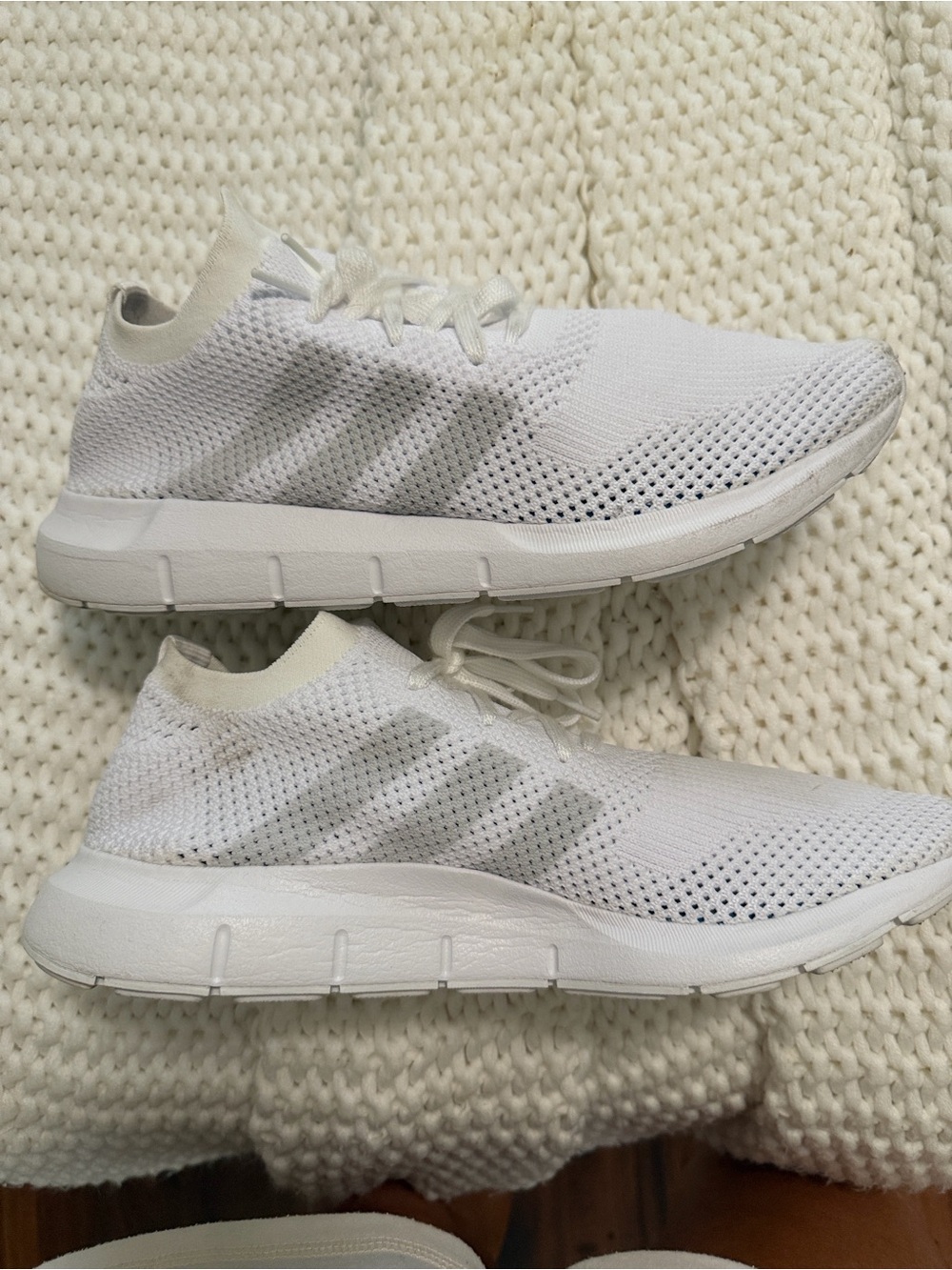 Adidas Men’s White Slip-On Knit Sneaker